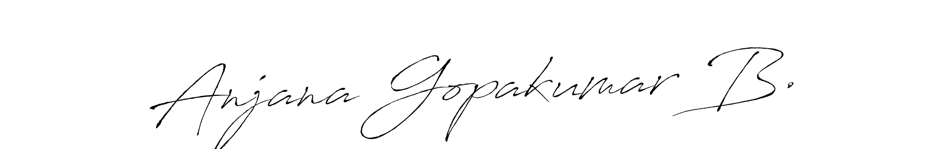 This is the best signature style for the Anjana Gopakumar B. name. Also you like these signature font (Antro_Vectra). Mix name signature. Anjana Gopakumar B. signature style 6 images and pictures png