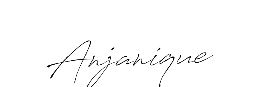 Make a beautiful signature design for name Anjanique. With this signature (Antro_Vectra) style, you can create a handwritten signature for free. Anjanique signature style 6 images and pictures png