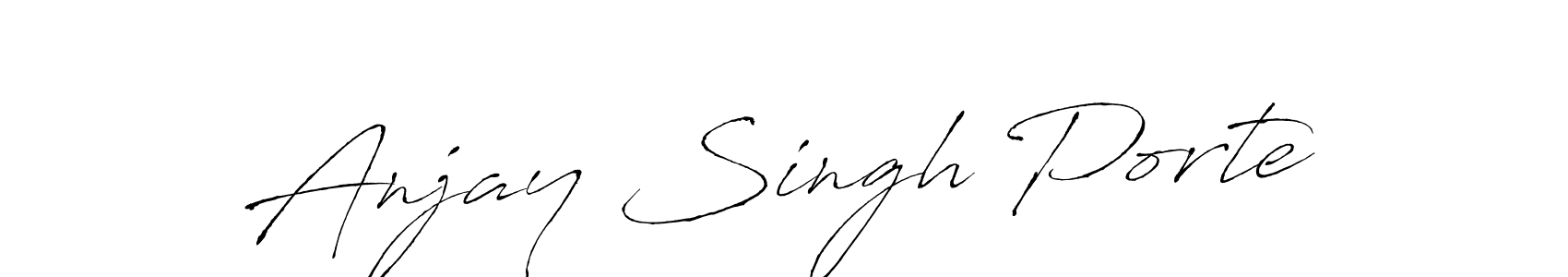 You should practise on your own different ways (Antro_Vectra) to write your name (Anjay Singh Porte) in signature. don't let someone else do it for you. Anjay Singh Porte signature style 6 images and pictures png