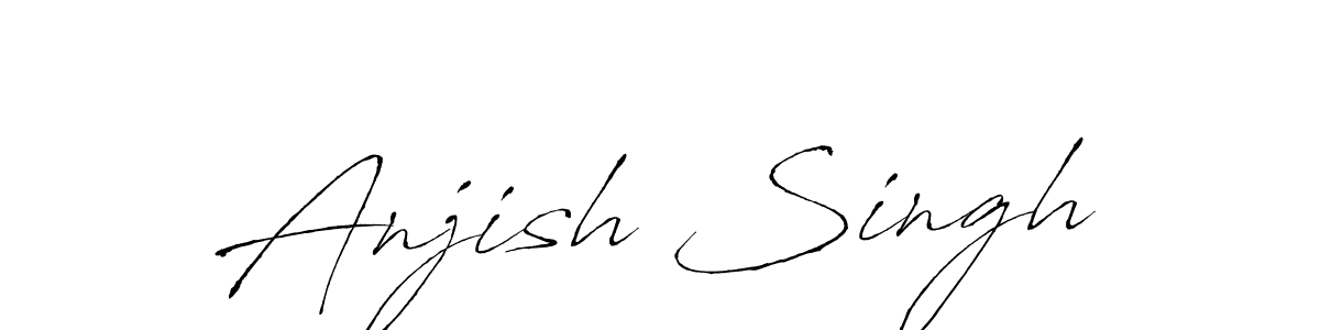 How to make Anjish Singh name signature. Use Antro_Vectra style for creating short signs online. This is the latest handwritten sign. Anjish Singh signature style 6 images and pictures png