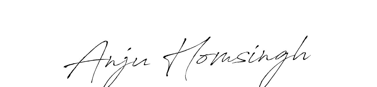 Create a beautiful signature design for name Anju Homsingh. With this signature (Antro_Vectra) fonts, you can make a handwritten signature for free. Anju Homsingh signature style 6 images and pictures png