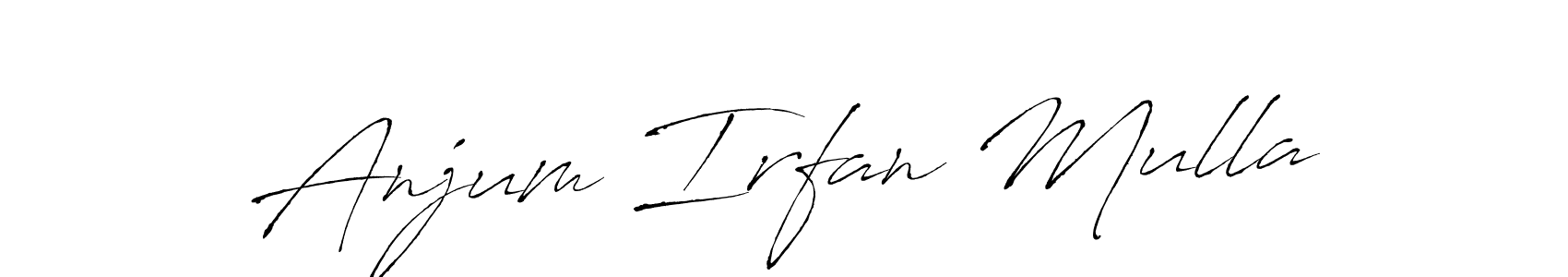 This is the best signature style for the Anjum Irfan Mulla name. Also you like these signature font (Antro_Vectra). Mix name signature. Anjum Irfan Mulla signature style 6 images and pictures png