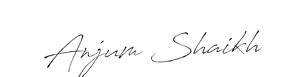 How to make Anjum Shaikh name signature. Use Antro_Vectra style for creating short signs online. This is the latest handwritten sign. Anjum Shaikh signature style 6 images and pictures png