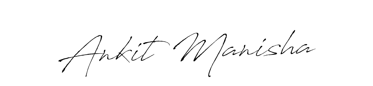 How to make Ankit Manisha name signature. Use Antro_Vectra style for creating short signs online. This is the latest handwritten sign. Ankit Manisha signature style 6 images and pictures png