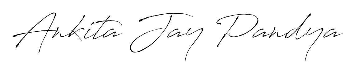 Practice writing Ankita Jay Pandya with the flow of Antro_Vectra lettering. A fantastic source of inspiration for developing your personal signature style. Ankita Jay Pandya signature style 6 images and pictures png