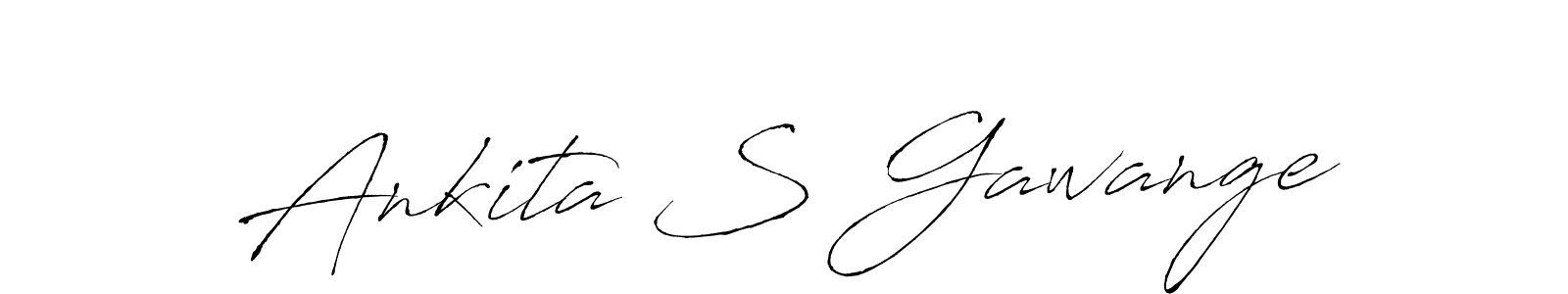 The best way (Antro_Vectra) to make a short signature is to pick only two or three words in your name. The name Ankita S Gawange include a total of six letters. For converting this name. Ankita S Gawange signature style 6 images and pictures png