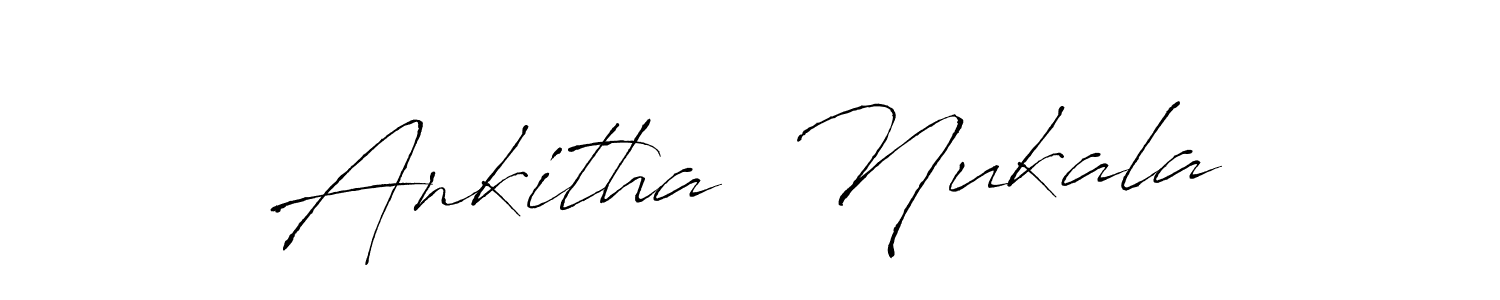 if you are searching for the best signature style for your name Ankitha  Nukala. so please give up your signature search. here we have designed multiple signature styles  using Antro_Vectra. Ankitha  Nukala signature style 6 images and pictures png