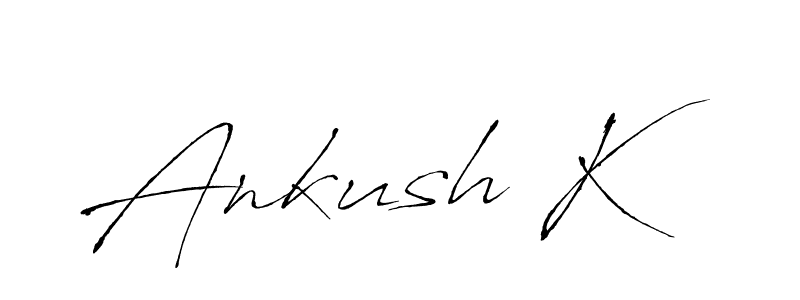 Also You can easily find your signature by using the search form. We will create Ankush K name handwritten signature images for you free of cost using Antro_Vectra sign style. Ankush K signature style 6 images and pictures png