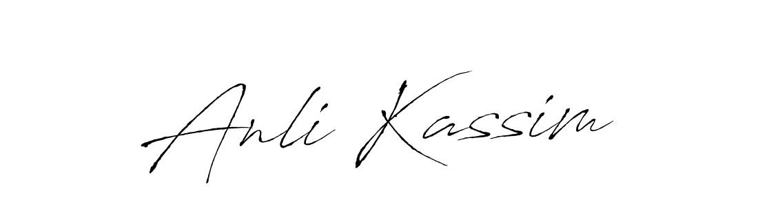 Make a beautiful signature design for name Anli Kassim. With this signature (Antro_Vectra) style, you can create a handwritten signature for free. Anli Kassim signature style 6 images and pictures png