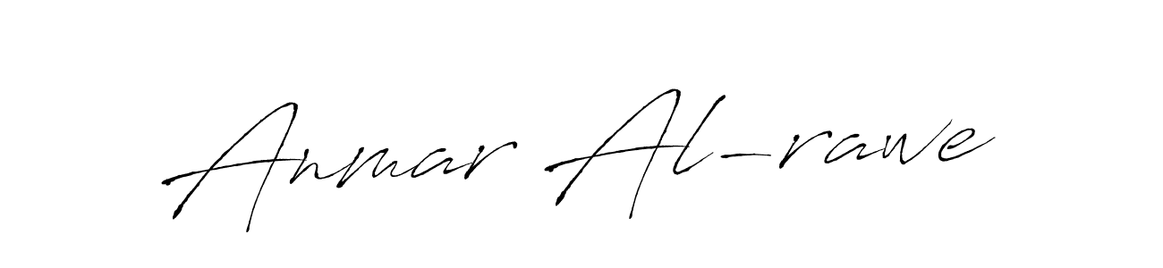 How to make Anmar Al-rawe name signature. Use Antro_Vectra style for creating short signs online. This is the latest handwritten sign. Anmar Al-rawe signature style 6 images and pictures png