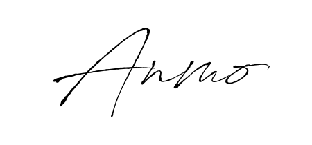 A sleek calligraphic signature for name Anmo utilizing Antro_Vectra styling. Great for adding personal signatures to photos and art. Anmo signature style 6 images and pictures png