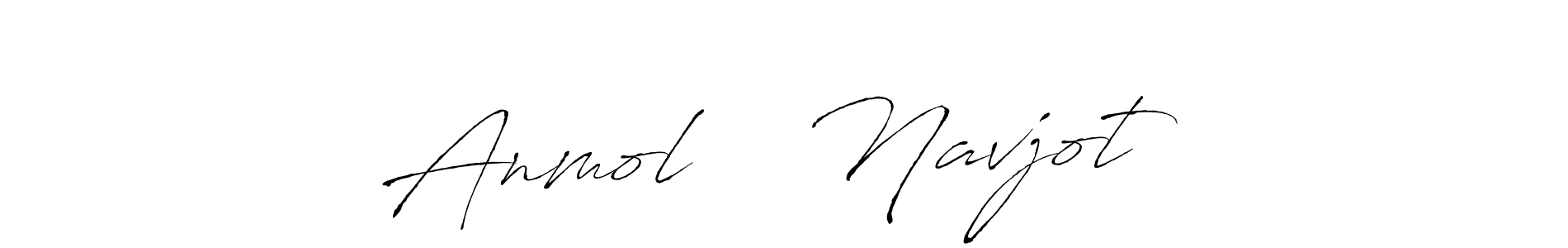 How to make Anmol ❤️ Navjot name signature. Use Antro_Vectra style for creating short signs online. This is the latest handwritten sign. Anmol ❤️ Navjot signature style 6 images and pictures png