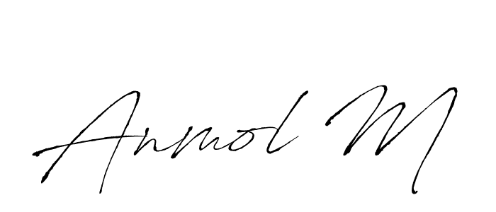 Use a signature maker to create a handwritten signature online. With this signature software, you can design (Antro_Vectra) your own signature for name Anmol M. Anmol M signature style 6 images and pictures png