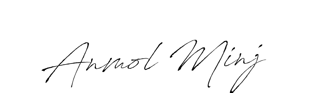 Anmol Minj stylish signature style. Best Handwritten Sign (Antro_Vectra) for my name. Handwritten Signature Collection Ideas for my name Anmol Minj. Anmol Minj signature style 6 images and pictures png