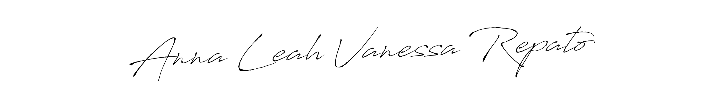 How to make Anna Leah Vanessa Repato name signature. Use Antro_Vectra style for creating short signs online. This is the latest handwritten sign. Anna Leah Vanessa Repato signature style 6 images and pictures png