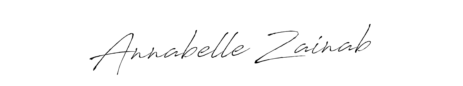 How to make Annabelle Zainab name signature. Use Antro_Vectra style for creating short signs online. This is the latest handwritten sign. Annabelle Zainab signature style 6 images and pictures png