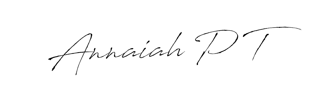 This is the best signature style for the Annaiah P T name. Also you like these signature font (Antro_Vectra). Mix name signature. Annaiah P T signature style 6 images and pictures png