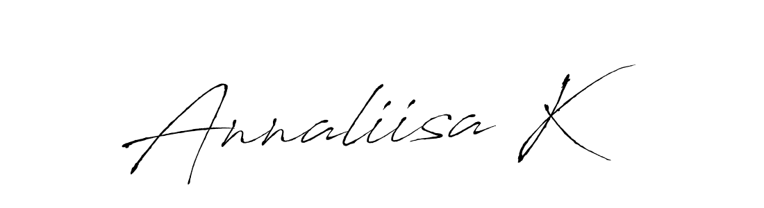 Design your own signature with our free online signature maker. With this signature software, you can create a handwritten (Antro_Vectra) signature for name Annaliisa K. Annaliisa K signature style 6 images and pictures png