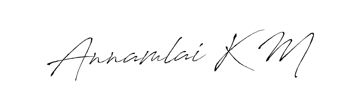 Use a signature maker to create a handwritten signature online. With this signature software, you can design (Antro_Vectra) your own signature for name Annamlai K M. Annamlai K M signature style 6 images and pictures png
