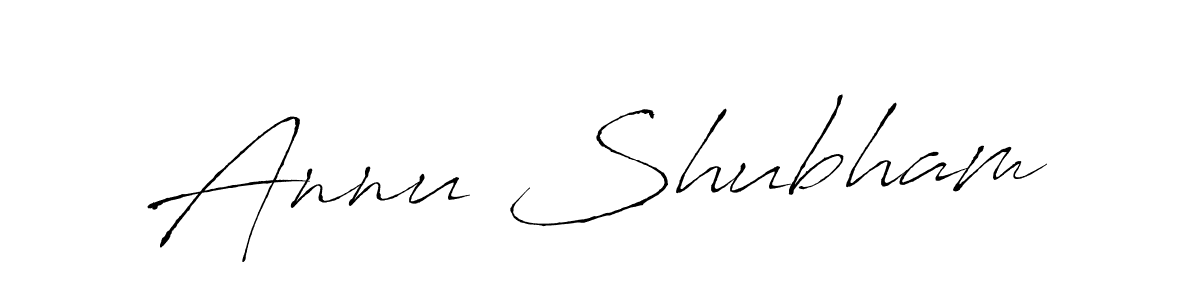 Make a beautiful signature design for name Annu Shubham. With this signature (Antro_Vectra) style, you can create a handwritten signature for free. Annu Shubham signature style 6 images and pictures png