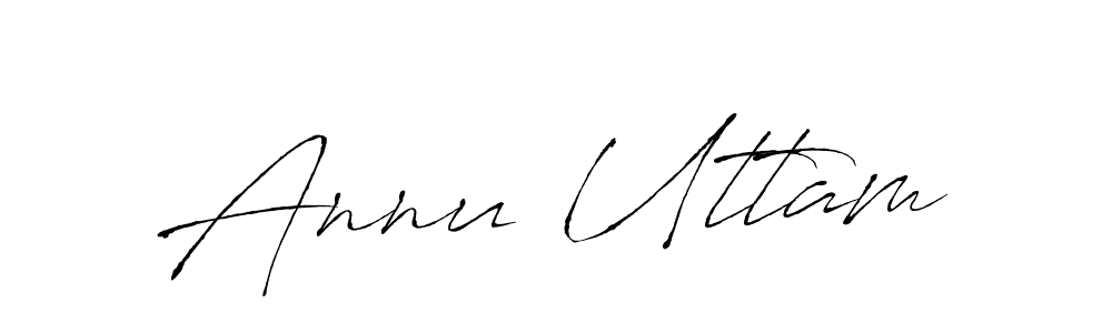 You should practise on your own different ways (Antro_Vectra) to write your name (Annu Uttam) in signature. don't let someone else do it for you. Annu Uttam signature style 6 images and pictures png