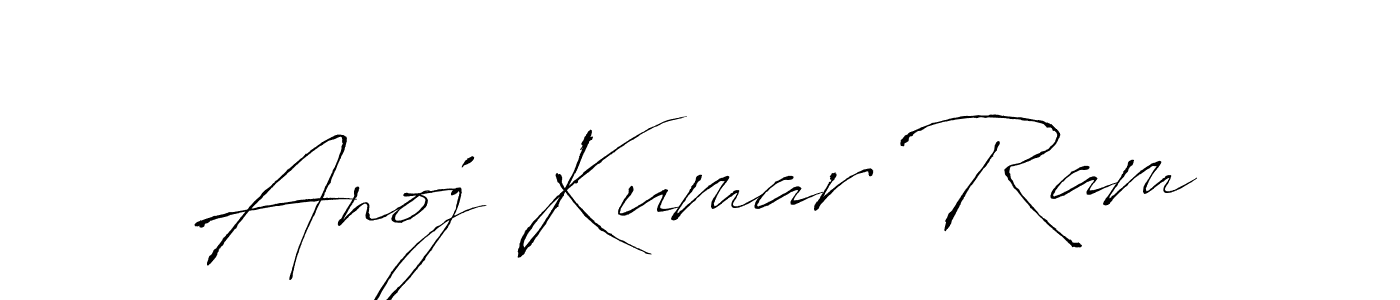 How to make Anoj Kumar Ram name signature. Use Antro_Vectra style for creating short signs online. This is the latest handwritten sign. Anoj Kumar Ram signature style 6 images and pictures png