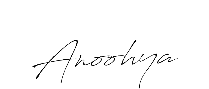 How to make Anoohya signature? Antro_Vectra is a professional autograph style. Create handwritten signature for Anoohya name. Anoohya signature style 6 images and pictures png