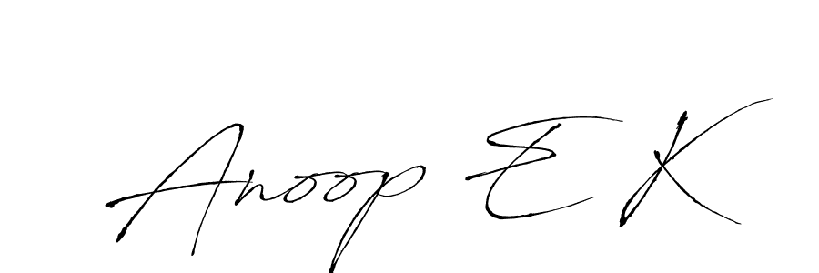 Antro_Vectra is a professional signature style that is perfect for those who want to add a touch of class to their signature. It is also a great choice for those who want to make their signature more unique. Get Anoop E K name to fancy signature for free. Anoop E K signature style 6 images and pictures png