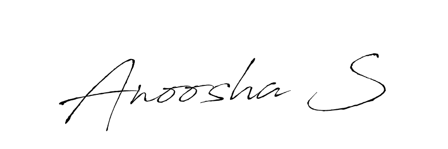 Make a beautiful signature design for name Anoosha S. With this signature (Antro_Vectra) style, you can create a handwritten signature for free. Anoosha S signature style 6 images and pictures png