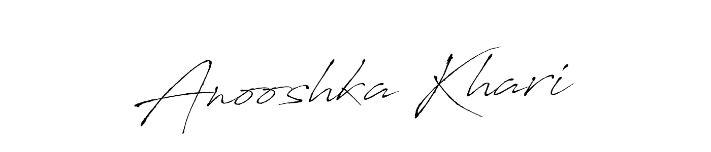 if you are searching for the best signature style for your name Anooshka Khari. so please give up your signature search. here we have designed multiple signature styles  using Antro_Vectra. Anooshka Khari signature style 6 images and pictures png