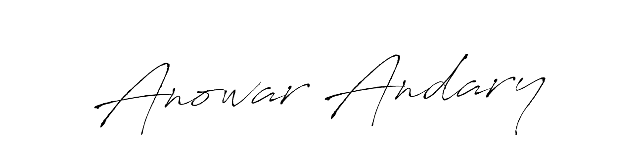 Antro_Vectra is a professional signature style that is perfect for those who want to add a touch of class to their signature. It is also a great choice for those who want to make their signature more unique. Get Anowar Andary name to fancy signature for free. Anowar Andary signature style 6 images and pictures png