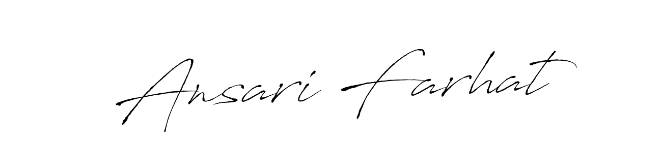 The best way (Antro_Vectra) to make a short signature is to pick only two or three words in your name. The name Ansari Farhat include a total of six letters. For converting this name. Ansari Farhat signature style 6 images and pictures png