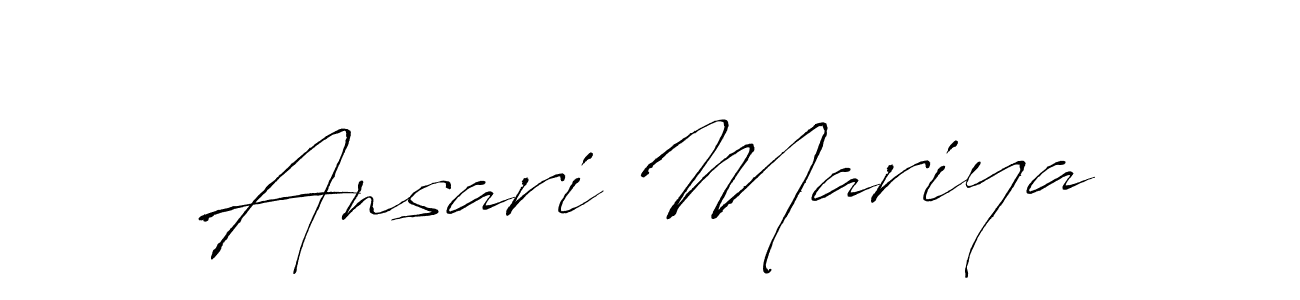Use a signature maker to create a handwritten signature online. With this signature software, you can design (Antro_Vectra) your own signature for name Ansari Mariya. Ansari Mariya signature style 6 images and pictures png
