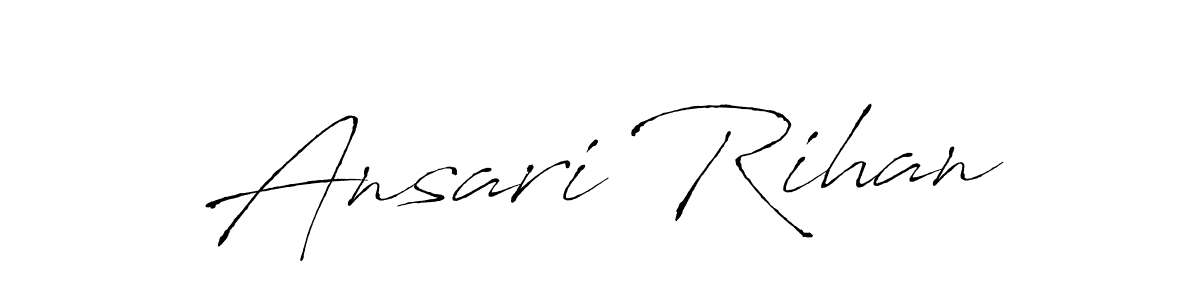 How to make Ansari Rihan name signature. Use Antro_Vectra style for creating short signs online. This is the latest handwritten sign. Ansari Rihan signature style 6 images and pictures png