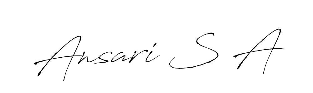 Make a beautiful signature design for name Ansari S A. With this signature (Antro_Vectra) style, you can create a handwritten signature for free. Ansari S A signature style 6 images and pictures png