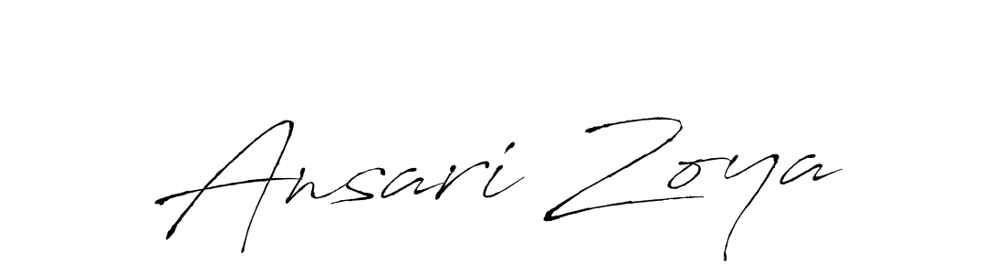 Make a beautiful signature design for name Ansari Zoya. With this signature (Antro_Vectra) style, you can create a handwritten signature for free. Ansari Zoya signature style 6 images and pictures png