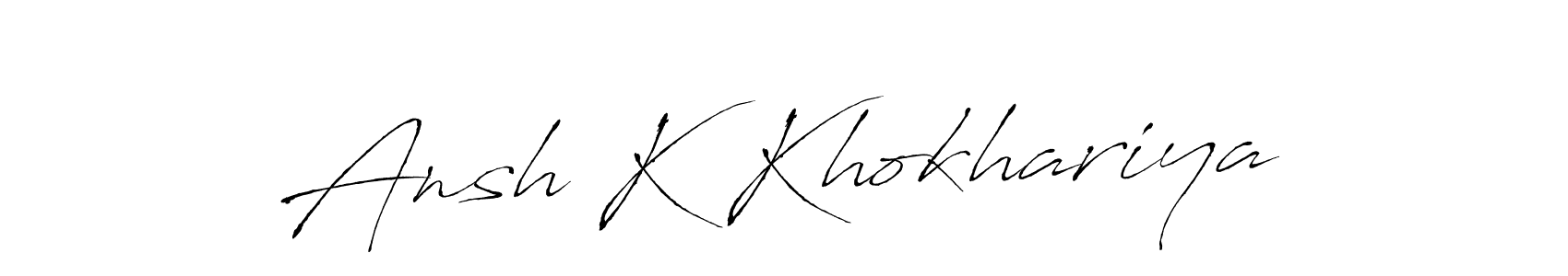 You should practise on your own different ways (Antro_Vectra) to write your name (Ansh K Khokhariya) in signature. don't let someone else do it for you. Ansh K Khokhariya signature style 6 images and pictures png