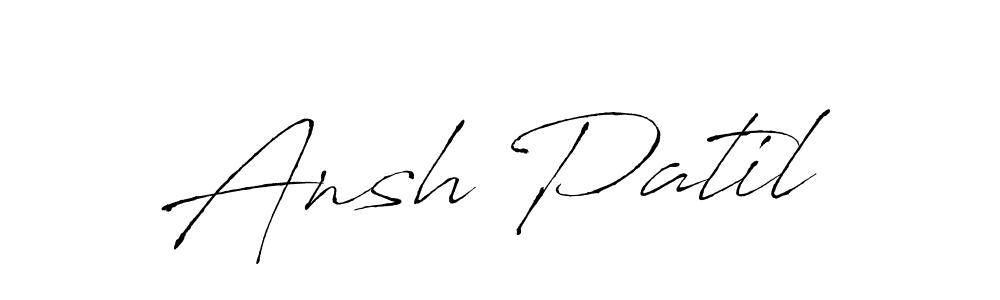 The best way (Antro_Vectra) to make a short signature is to pick only two or three words in your name. The name Ansh Patil include a total of six letters. For converting this name. Ansh Patil signature style 6 images and pictures png