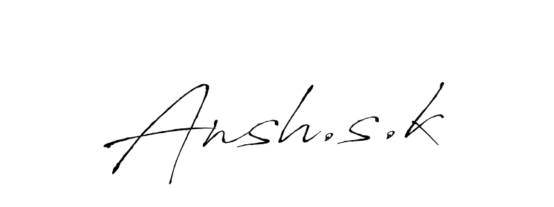 Ansh.s.k stylish signature style. Best Handwritten Sign (Antro_Vectra) for my name. Handwritten Signature Collection Ideas for my name Ansh.s.k. Ansh.s.k signature style 6 images and pictures png