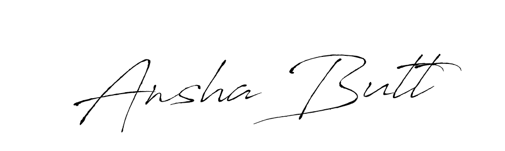 Make a beautiful signature design for name Ansha Butt. With this signature (Antro_Vectra) style, you can create a handwritten signature for free. Ansha Butt signature style 6 images and pictures png