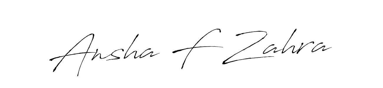 Make a beautiful signature design for name Ansha F Zahra. With this signature (Antro_Vectra) style, you can create a handwritten signature for free. Ansha F Zahra signature style 6 images and pictures png