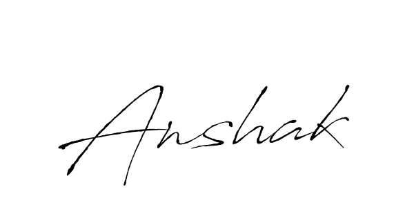 Design your own signature with our free online signature maker. With this signature software, you can create a handwritten (Antro_Vectra) signature for name Anshak. Anshak signature style 6 images and pictures png