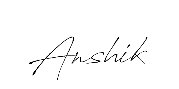 Design your own signature with our free online signature maker. With this signature software, you can create a handwritten (Antro_Vectra) signature for name Anshik. Anshik signature style 6 images and pictures png