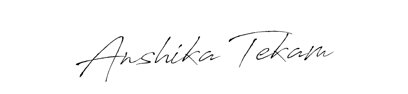 Here are the top 10 professional signature styles for the name Anshika Tekam. These are the best autograph styles you can use for your name. Anshika Tekam signature style 6 images and pictures png