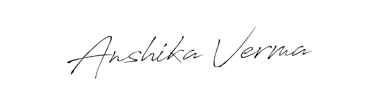 How to make Anshika Verma name signature. Use Antro_Vectra style for creating short signs online. This is the latest handwritten sign. Anshika Verma signature style 6 images and pictures png