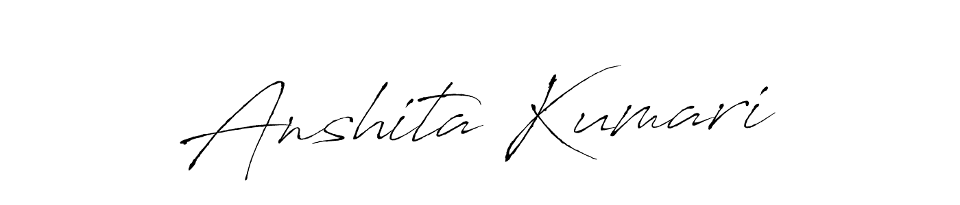 How to make Anshita Kumari name signature. Use Antro_Vectra style for creating short signs online. This is the latest handwritten sign. Anshita Kumari signature style 6 images and pictures png