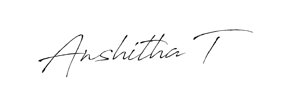 Anshitha T stylish signature style. Best Handwritten Sign (Antro_Vectra) for my name. Handwritten Signature Collection Ideas for my name Anshitha T. Anshitha T signature style 6 images and pictures png