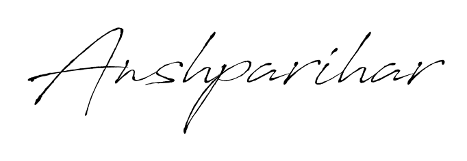 The Antro_Vectra handwriting style adds charm and authenticity to name Anshparihar. A wonderful choice for personal thank-you notes. Anshparihar signature style 6 images and pictures png