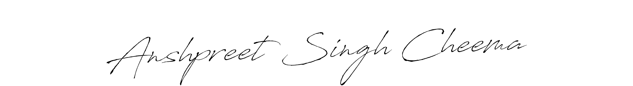 How to make Anshpreet Singh Cheema name signature. Use Antro_Vectra style for creating short signs online. This is the latest handwritten sign. Anshpreet Singh Cheema signature style 6 images and pictures png
