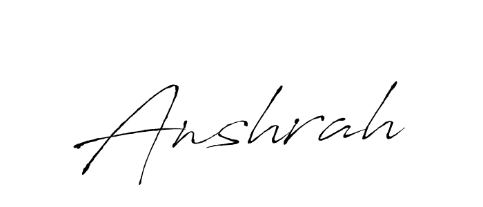 Make a beautiful signature design for name Anshrah. With this signature (Antro_Vectra) style, you can create a handwritten signature for free. Anshrah signature style 6 images and pictures png